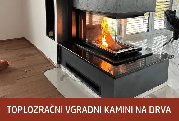 Toplozračni vgradni kamini na drva Klemenc